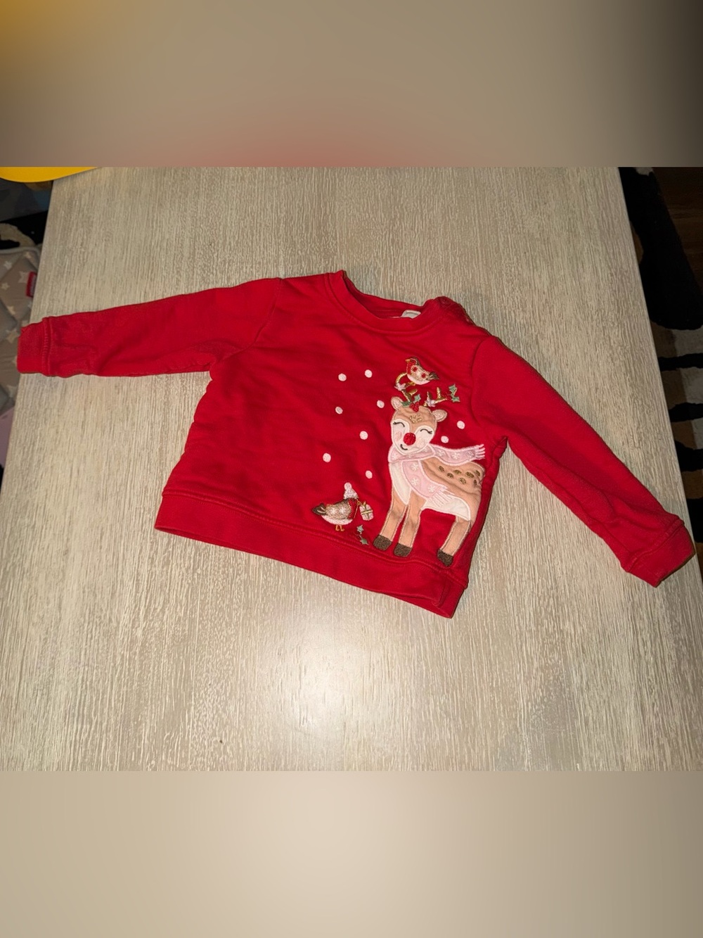JoJo Maman Bebe Christmas Reindeer Sweatshirt - size 6-12 months